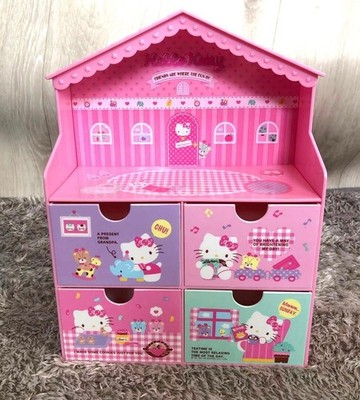 Hello Kitty Haus Truhe Rosa Aufbewahrungsbox 2000er Sanrio Japan Schrank Koff...