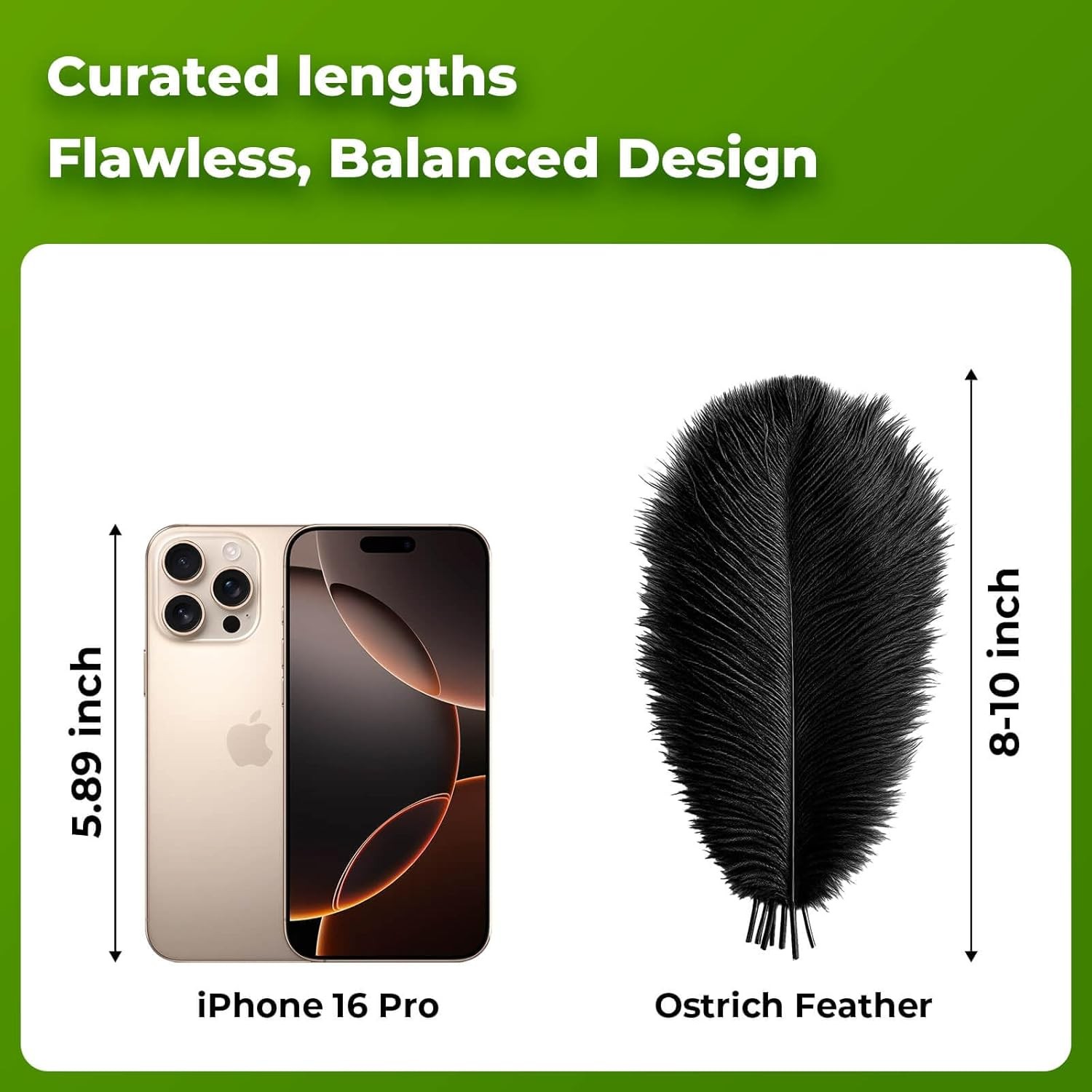 Piokio 20 pcs Natural Black Ostrich Feathers Plumes 8-10 inch(20-25 cm) 8-10" 