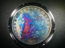 EF 1901-O MORGAN SILVER DOLLAR EF DETAIL TONED BEAUTIFUL COLLECTOR COIN M-845