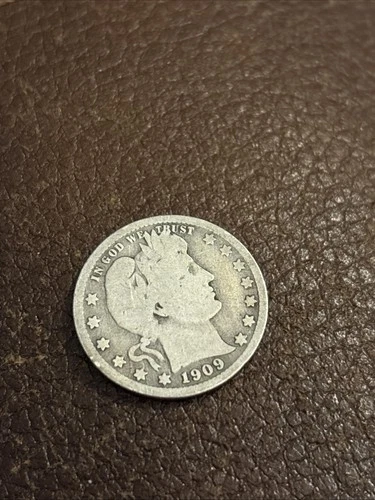 1909-D 25C Barber Quarter 90% Silver Circulated A7