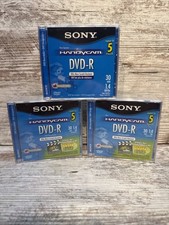  3 Sony Handycam DVD-R 1.4GB 30 Min 5-Pack Blank Video Camera Discs. Brand New