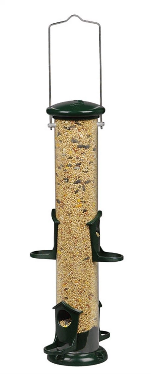 Audubon Wild Bird 2 lb Metal Tube Bird Feeder 4 ports (Pack of 3)