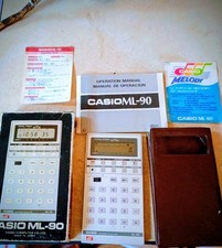 Casio ML-90 Calcolatrice Orologio Musicale Melodia Vintage con Istruzioni Custodia e Scatola