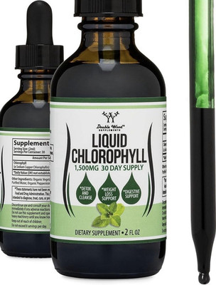 Double Wood Supplements Liquid Chlorophyll 1500mg 2 fl oz Peppermint GMP USA