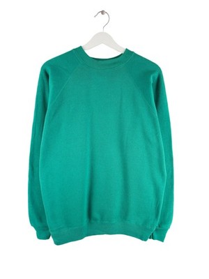 Vintage 90s Slim Fit Basic Sweater Grün L Herren