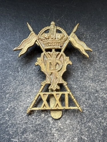 21st Lancers, WW1 British Army Cap Badge.