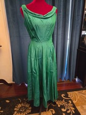 Lucille Ball Owned & Worn 50's green silk sleeveles Dress from Sydney Guilaroff