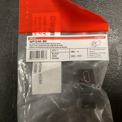 Legrand WP124K-BK 4K HDMI Keystone Insert Black