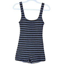 ZARA Jacquard Jumpsuit Romper Stretch Multicolor Striped Shorts Size Small