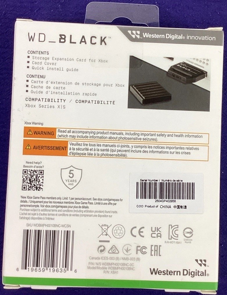 未開封 WD_BLACK C50 1TB WD_BLACK™ C50 1TB Expansion Card for Xbox™ - Walmart.com