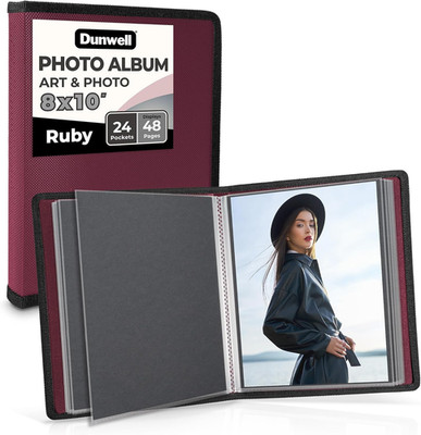 Photo Album 8x10 (Ruby) with Black Mounting Paper, 8 x 10 Photo & Art Portfolio