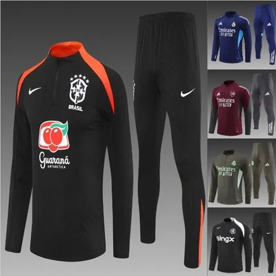 REAL MADRID Tracksuit Sportswear Adult/ Kids Jumper Training Set Tops+Pants 2PCS NEW