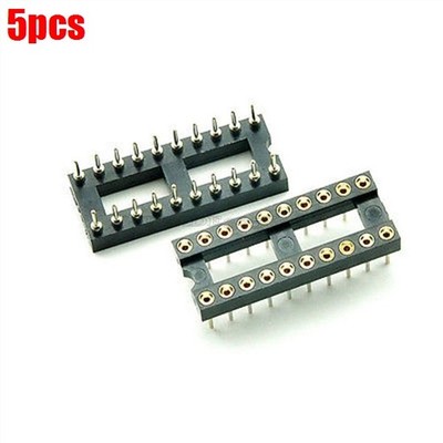 5Pcs Sip Round Sockets Adaptor Machined Solder Type Gold Plated 20Pin Dip New yq