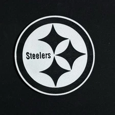 Pittsburgh Steelers leatherette engraving iron on patch  Black  & White 2” Inch