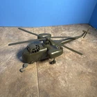 Marx  Battleground 4754 Green OD Helicopter With Original Rope Wheels 1962