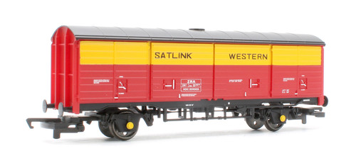 BR SATLINK WESTERN ROT/GELB ZRA 45T KDC 201003 BOX VAN WAGON MASSSTAB "OO" VON HORNBY | Condition: Used