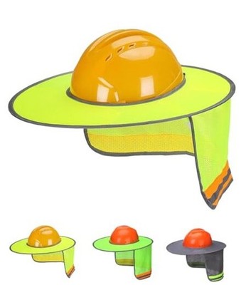 - Hard Hat Sun Shield, Full & Standard Brim Mesh Sunshade 1 Pack Yellow