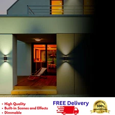 Smart Wi-Fi Outdoor Wall Sconces 2-Pack LED Alexa Google App Control Dimmable