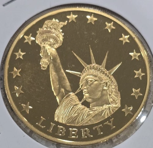 Birth of Our Nation STATUE OF LIBERTY 24k Gold-Layered Medal Commemorative Coin