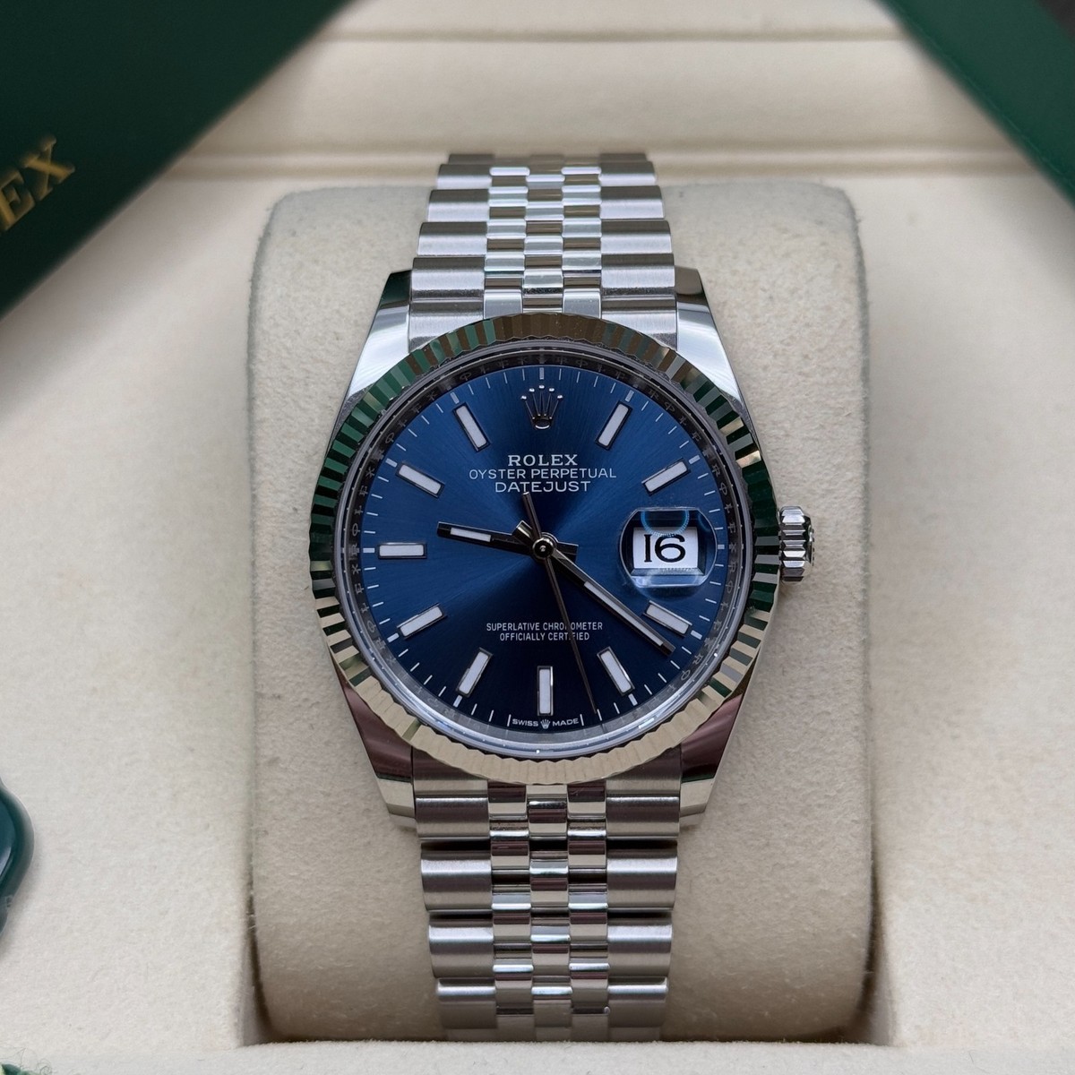yy Rolex Datejust 36 NEW 2026 Blue Index Dial Stainless Steel Fluted