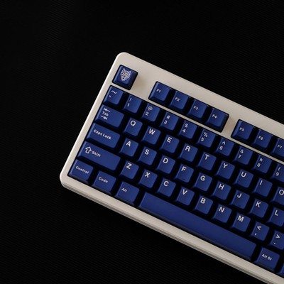 114-Key Dark Blue PBT Keycaps Cherry Profile Double Shot for MX Mechanical