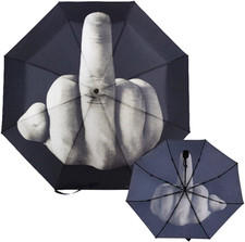 Funny Folding Middle Finger Umbrella Creative Gift for Man/Women Black Middle F