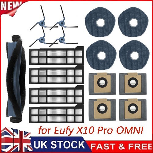 Replacement Parts Kit for Eufy X10 Pro Omni Robot Vacuum Main Brush Mop Cloths