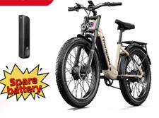 26" Fat Tire E-Bike 2000W 48V 17.5AH Electric Bike Dual Motor with 2 Batteries