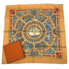 Excellent Condition HERMES Hermes Scarf Silk Carr 90 Le Songe de Poliphile Dream