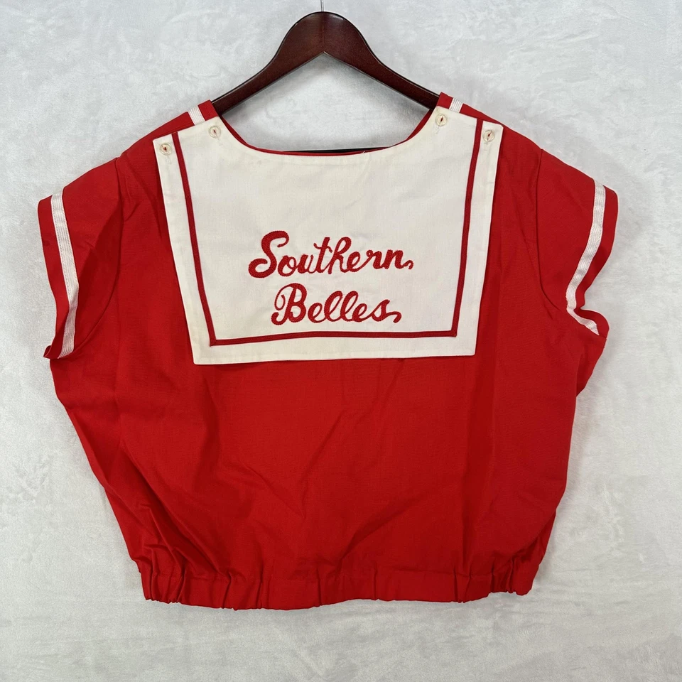 Conjunto de Uniforme de Animadora Southern Belles De Colección Mujeres 2X Rojo Blanco Top Falda EE. UU. Foto 2 de 4