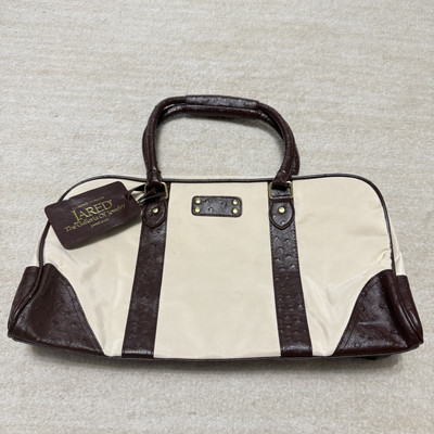 Jared Galleria of Jewelry Leather Duffle Weekender Bag RARE Promo Beige Brown