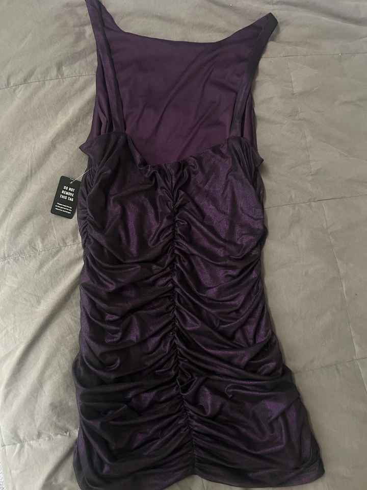 Express Women's Dress deep purple Size Large - Image 2 of 2