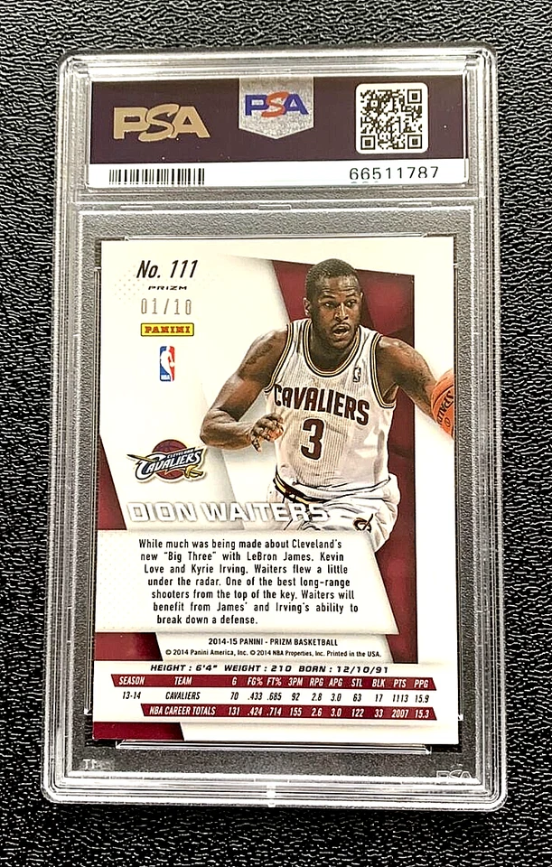 SSP 01/10 PSA 9 MINT 2014 DION WAITERS PANINI PRIZM GOLD PULSAR PRIZM G2180 - Image 3 of 4