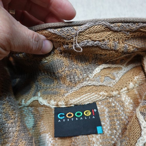 Vintage 90s Coogi Polo Sweater Size 4XL Blue 3D Knit Brown Textured Australia - Picture 6 of 24