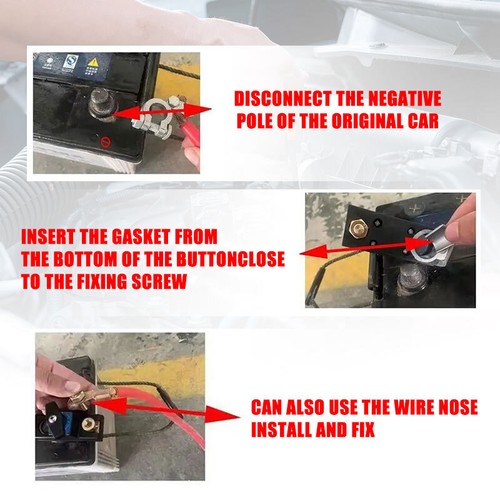 Auto Battery Disconnect Switch Side Post Terminal Car Shut Cut OFF Vehicle 12V - Foto 6 di 9
