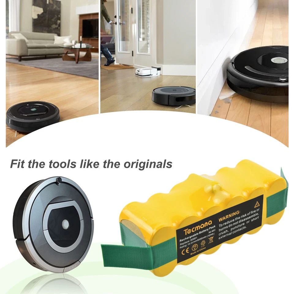 Für iRobot Roomba 500 530 580 600 610 770 780 880 Series 14,4V 5.0Ah Ni-MH Akku - Bild 3 von 4