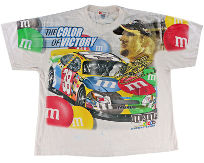NASCAR M&M Racing Team vintage t shirt Chase XL tee y2k Elliott Sadler All Over
