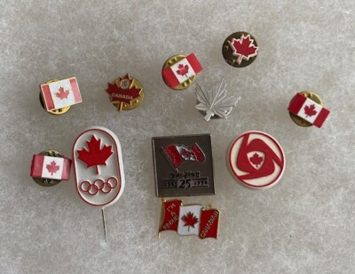 Lot of 11 Mixed and Assorted Canada Maple Leaf Flag lapel pins    Lot 1