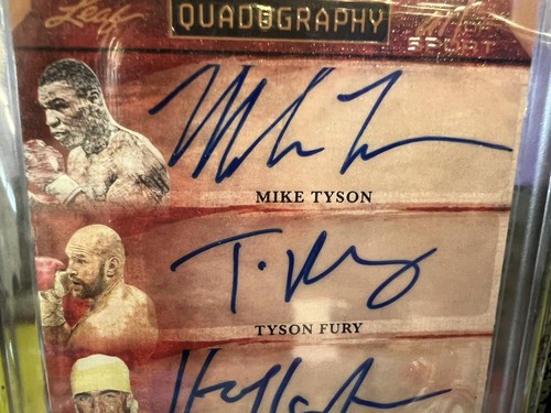 2023 Leaf Quad Mike Tyson - Tyson Fury - Hulk Hogan - Ric Flair Autograph # 4/8 - Picture 6 of 10