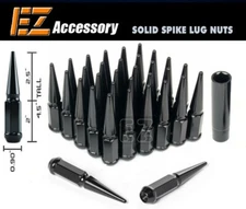 32 Pc Solid Steel Spike Lug Nuts Kit | Black | 9/16" | Dodge RAM 2500 3500 94-11
