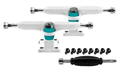 Prodigy Fingerboard Trucks with Upgraded Lock Nuts, White Colorway - 32mm Wid...