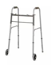 Medline Easy Care 2-Button Folding Walker with 5" Wheels MDS86410W54BH 4 PACK