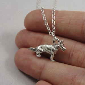 Silver German Shepherd Necklace - German Shepard Dog Charm ...