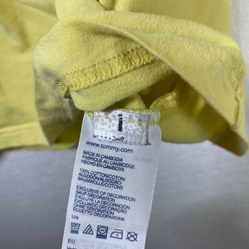 Tommy Hilfiger Men's Size Medium Yellow Big Logo Spell Out Long Sleeve Shirt - Picture 8 of 8