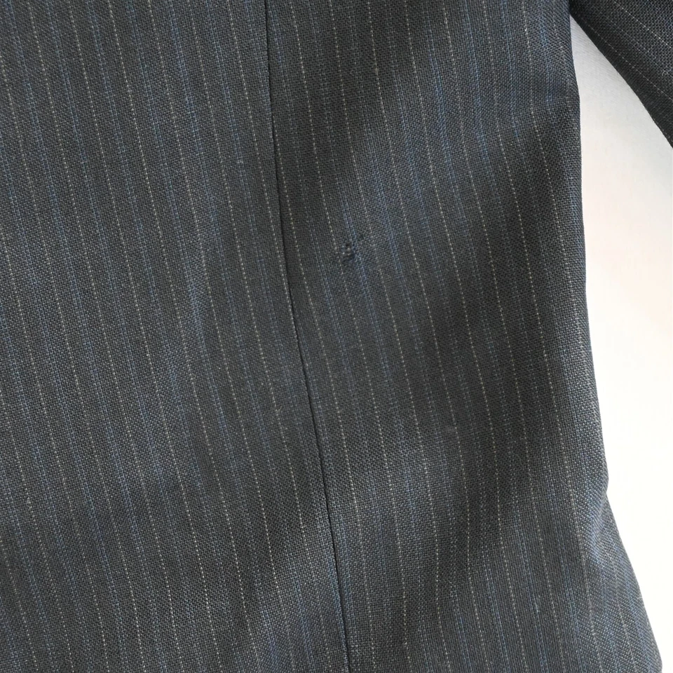 Donna Karan Signature 44R 36x32 Azul Marino Rayas Lana Italia Chaqueta Pantalones Traje Foto 2 de 4