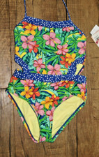 New w/tags Hobie 1 Piece Floral  Polk A Dots Swimsuit Size 10 Girls