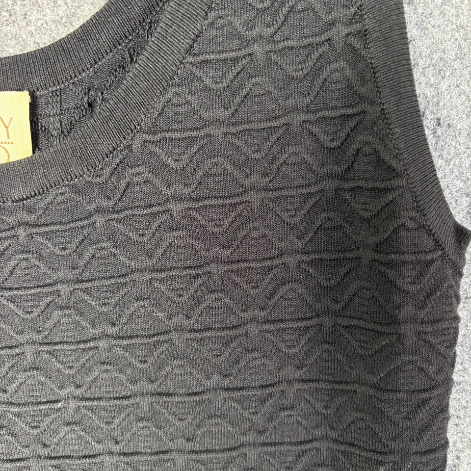 Vestido Feminino Rasgado por Ronny Kobo Médio Preto Texturizado Malha Fit & Flare Pulôver - Imagem 4 de 4