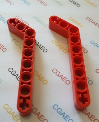 2 x Lego Technic 32271 Liftarm 1 x 9 gebogen (7 - 3) rot