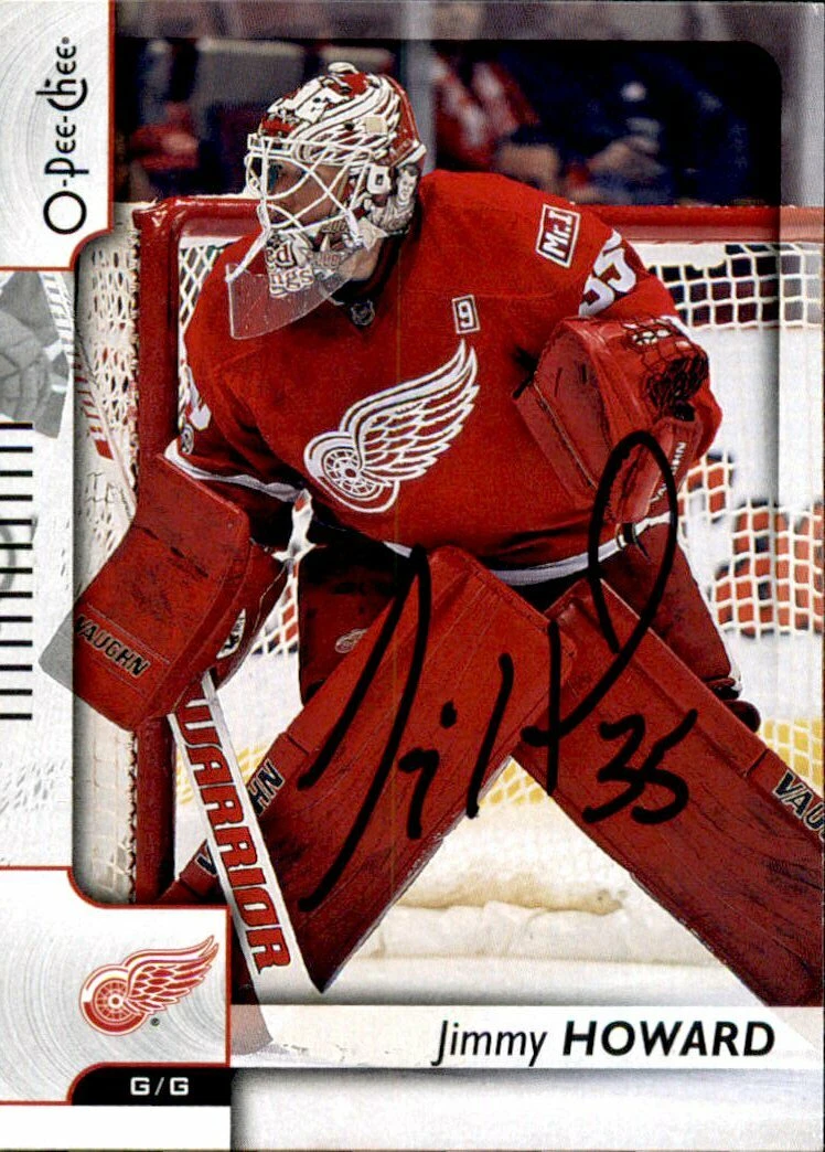 Jimmy Jim Howard Signed Autographed 17/18 OPC O-Pee-Chee card Detroit Red Wings
