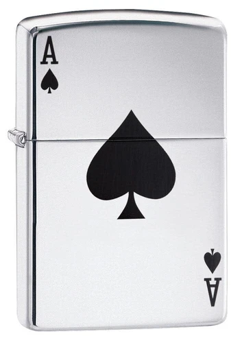 Zippo 24011, Ace of Spades, High Polish Chrome Lighter